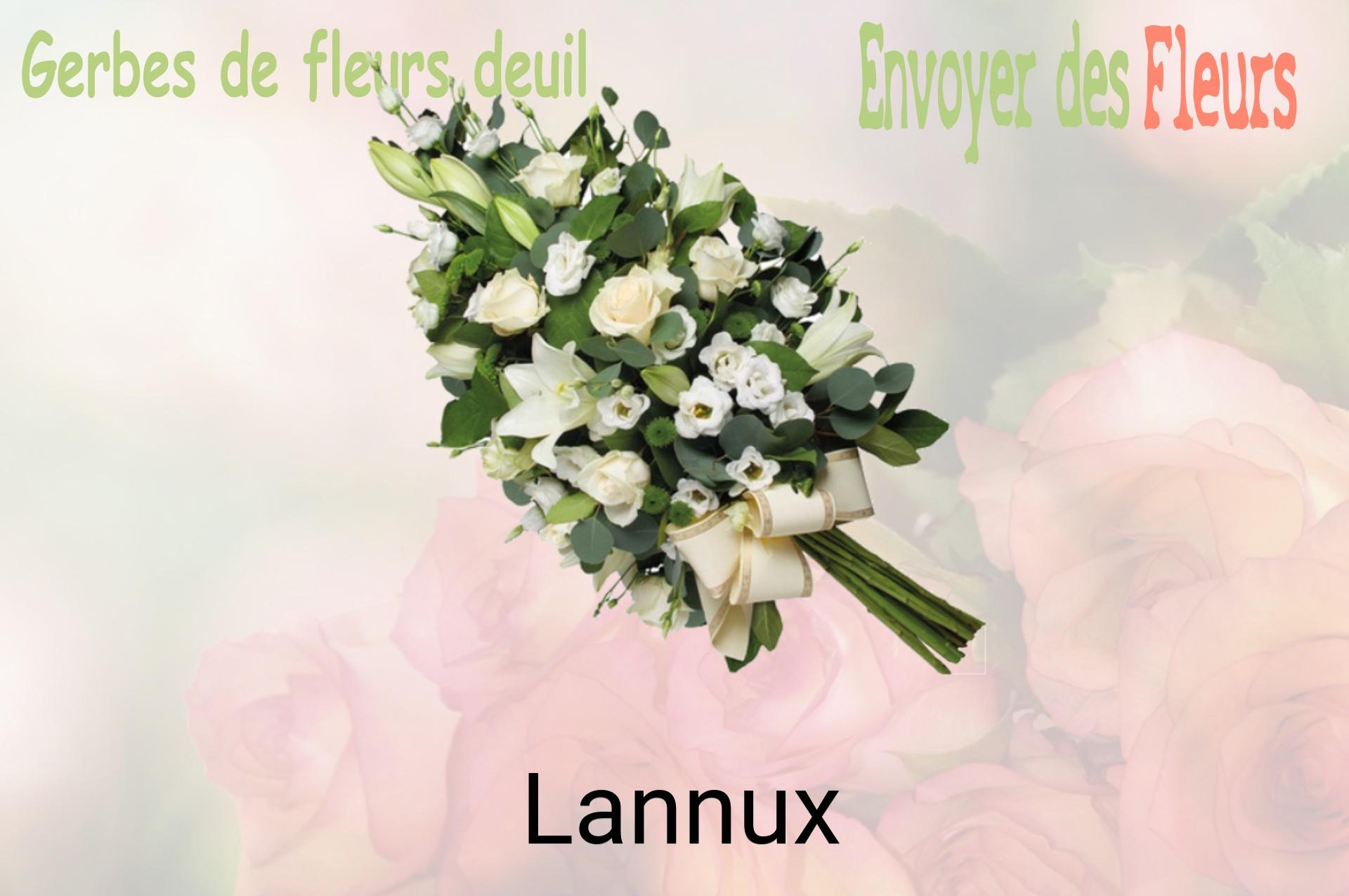 Gerbe de fleurs de deuil livrée à Lannux